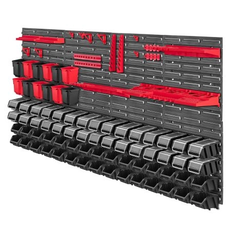 Tablica narzędziowa Lokke 97 elementów 156 x 78 cm czerwono-czarna