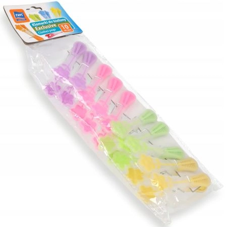 Plastikowe klamerki do prania Ravi Exclusive, 4 kolory, 10 szt.