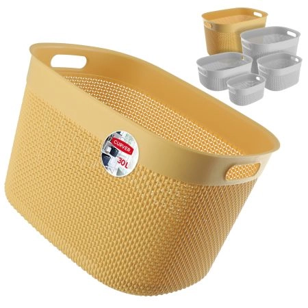 Koszyk prostokątny 30L Curver Filo Recycled, żółty