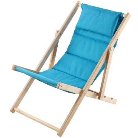 Leżak plażowy z poduszką Troia, niebieski