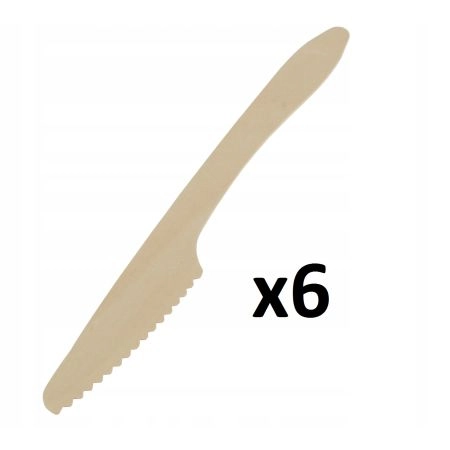 Noże drewniane jednorazowe Ravi , 6 szt.