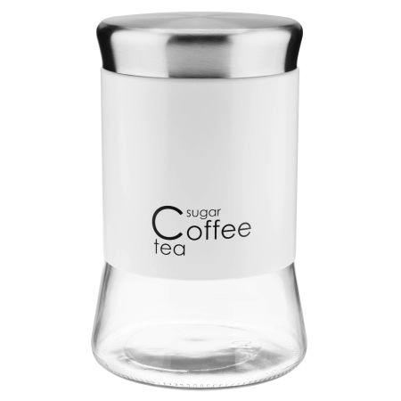 Pojemnik szklany na kawę i herbatę Alset 1.1L, biały