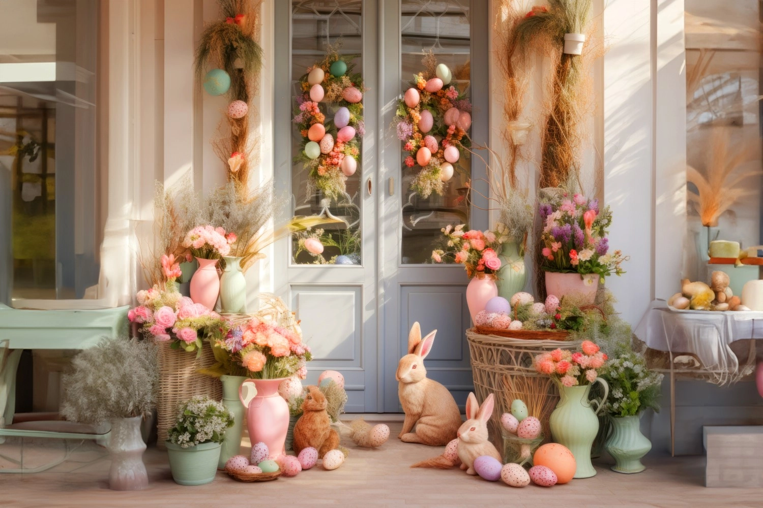 Wielkanocne dekoracje przed domem